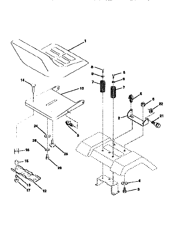 Craftsman 917258535 seat assembly diagram
