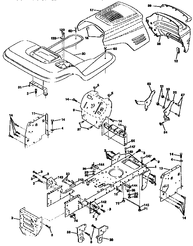 Craftsman 917258534 chassis and enclosures diagram