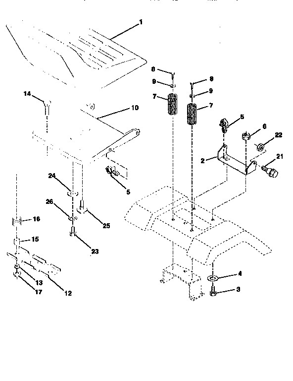 Craftsman 917258534 seat assembly diagram