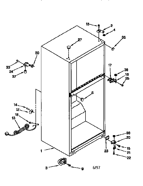 Whirlpool ET14JKXDW10 cabinet diagram