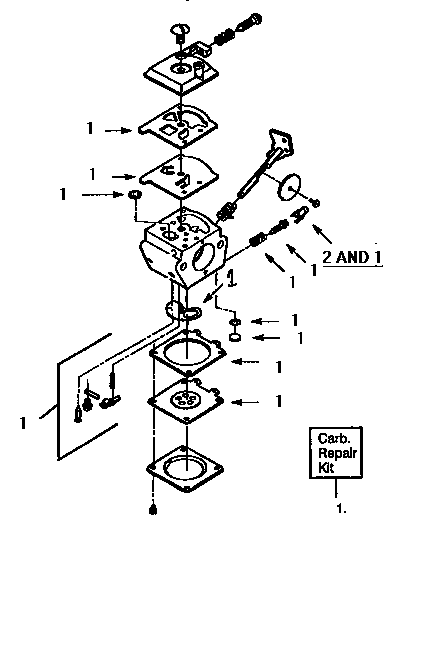 Weed Eater SV30 carburetor assembly diagram