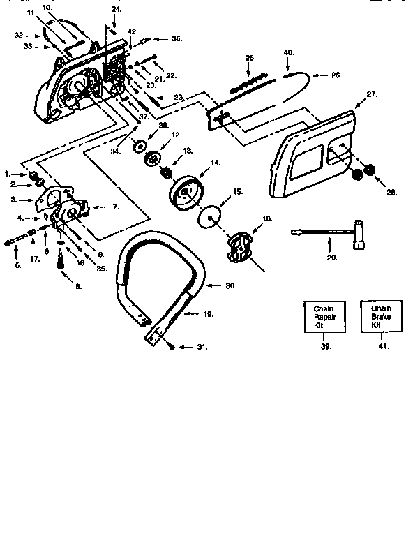 Poulan 3600 handle assembly diagram