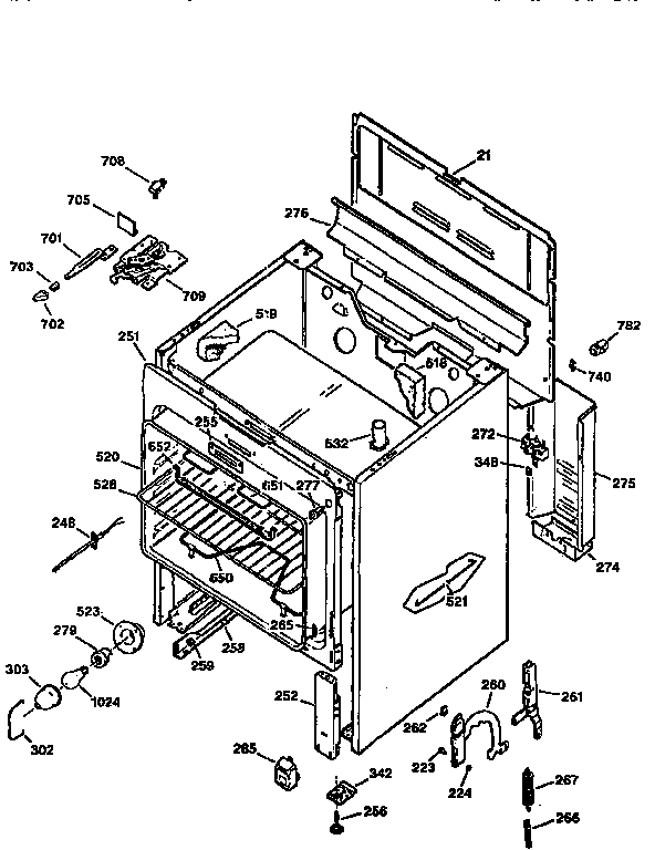 GE JBP30GY1AW body diagram