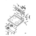 GE JBP78GV3 cooktop and control panel diagram