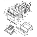GE JBP78GV3 door and drawer diagram