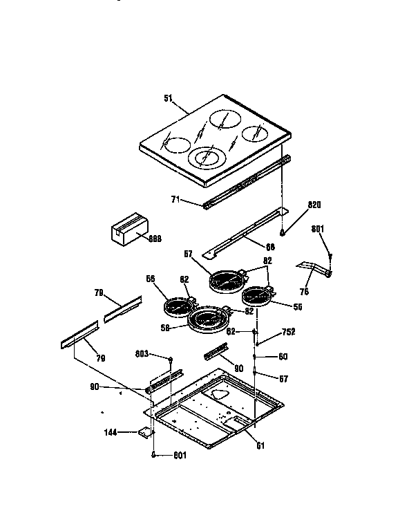 Kenmore 91195876790 maintop diagram