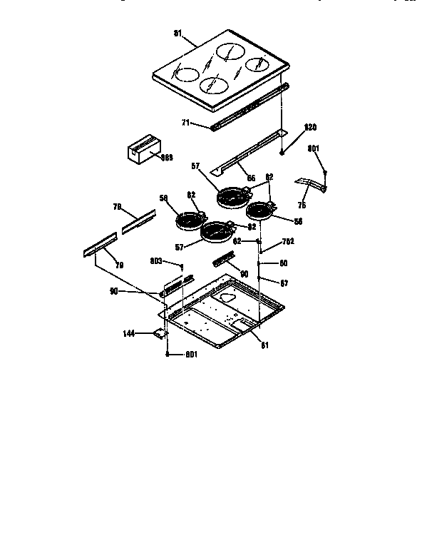 Kenmore 91195475790 maintop diagram