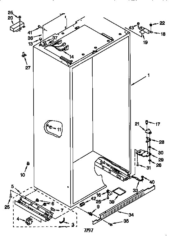 KitchenAid KSSP36QFW05 cabinet diagram