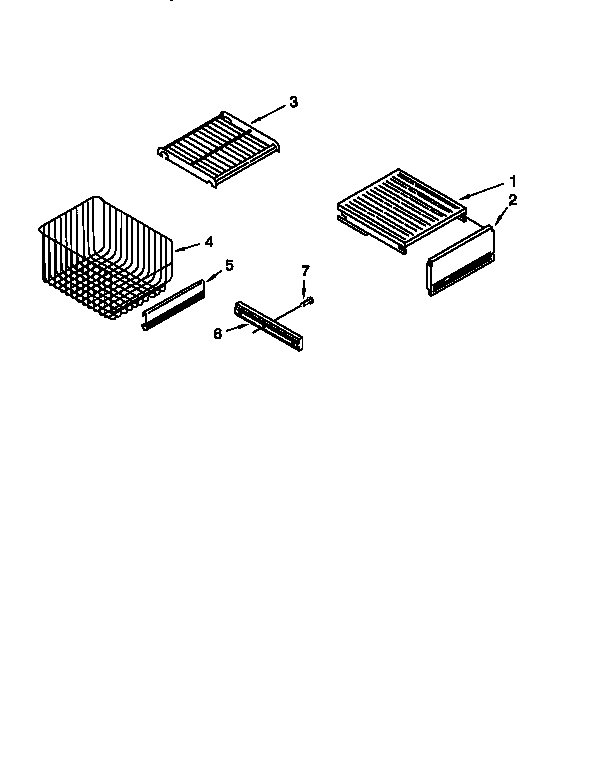 KitchenAid KSSP36QFW05 freezer shelf diagram