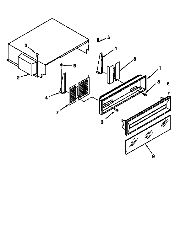 KitchenAid KSSP36QFW05 top grille and unit cover diagram