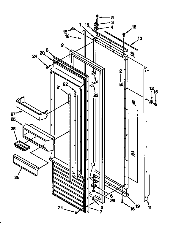 KitchenAid KSSP36QFW05 refrigerator door diagram