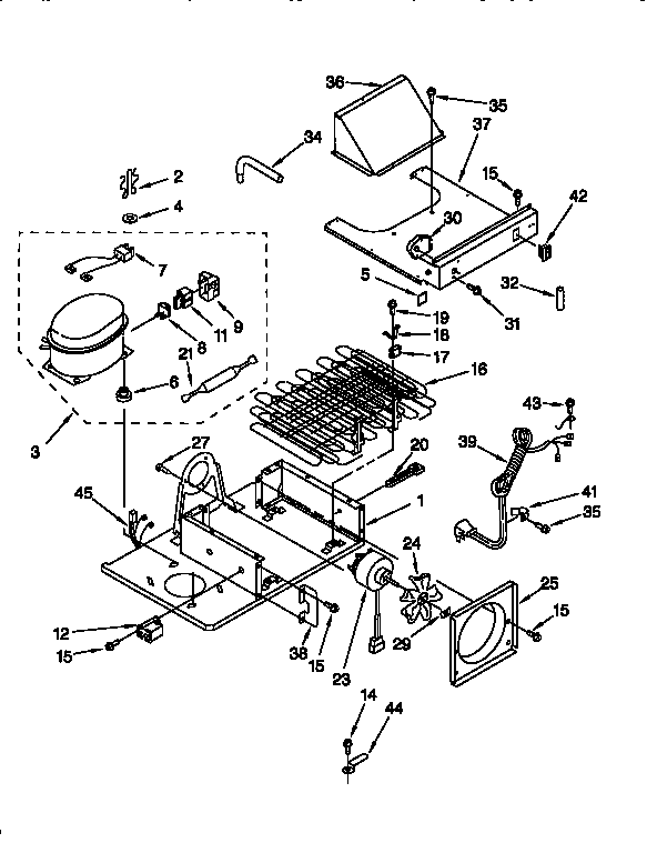 KitchenAid KSSP36QFW05 upper unit diagram