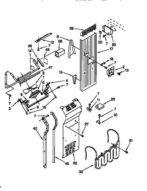 KitchenAid KSSP36QFW05 air flow and reservoir diagram