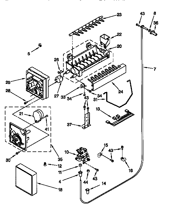 KitchenAid KSSP36QFW05 icemaker diagram