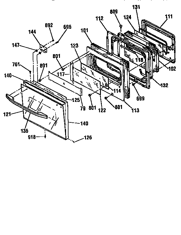 Kenmore 91148469791 door diagram
