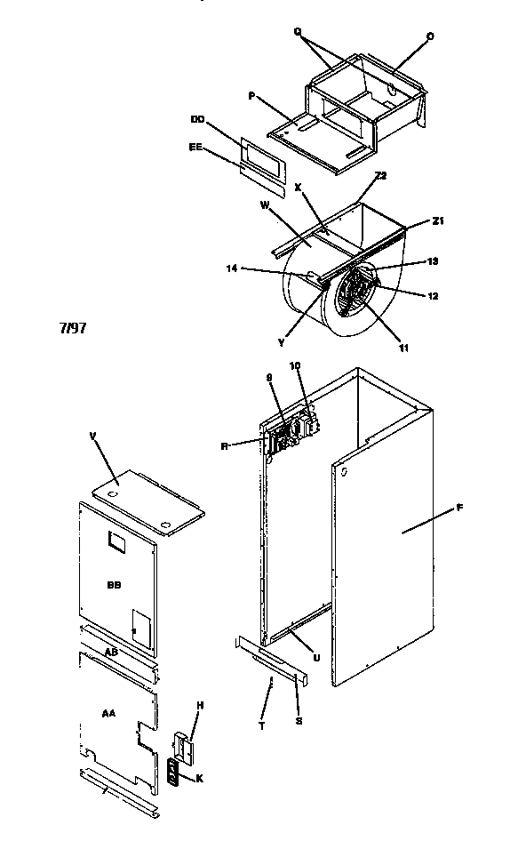 ICP EF20N2600A blower coils diagram