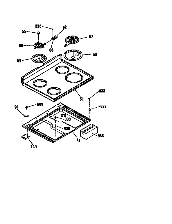 Kenmore 9116008915 maintop diagram