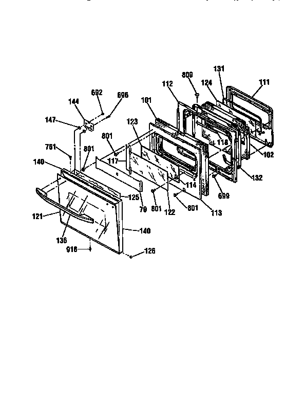 Kenmore 91147469791 door diagram