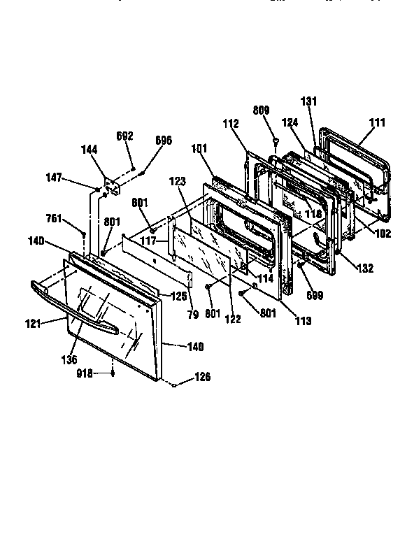 Kenmore 91147465791 door diagram