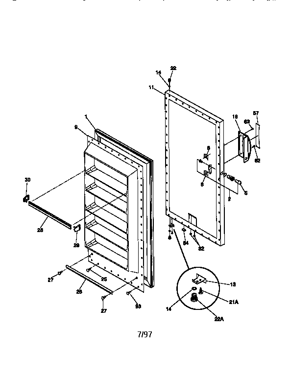 Kenmore 2539264111 door diagram