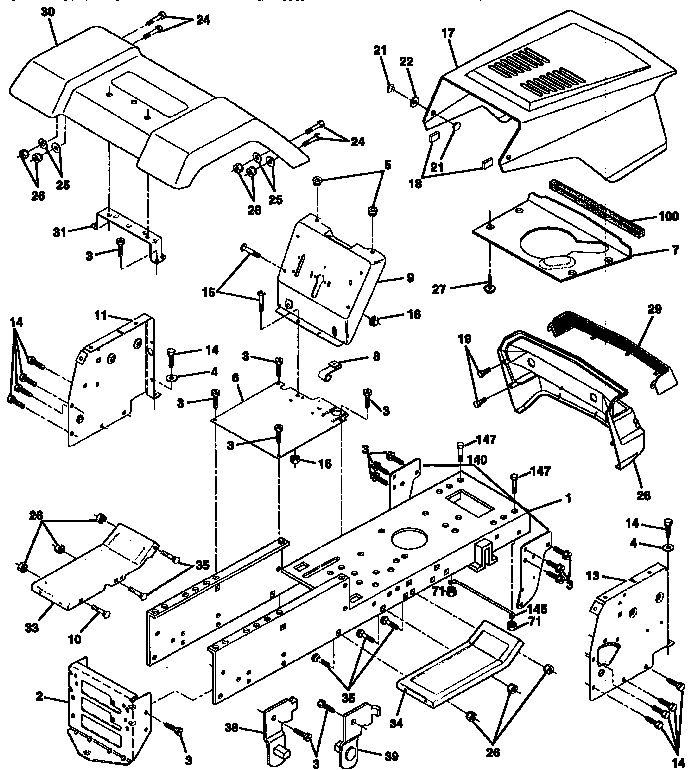 Craftsman 917258102 chassis and enclosures diagram