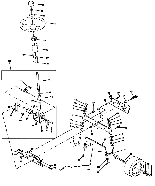 Craftsman 917258102 steering assembly diagram