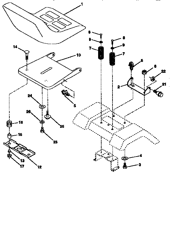Craftsman 917258102 seat assembly diagram