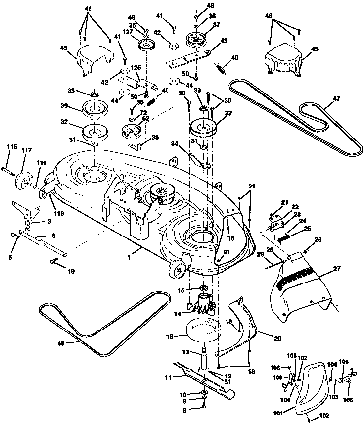 Craftsman 917258692 mower deck diagram