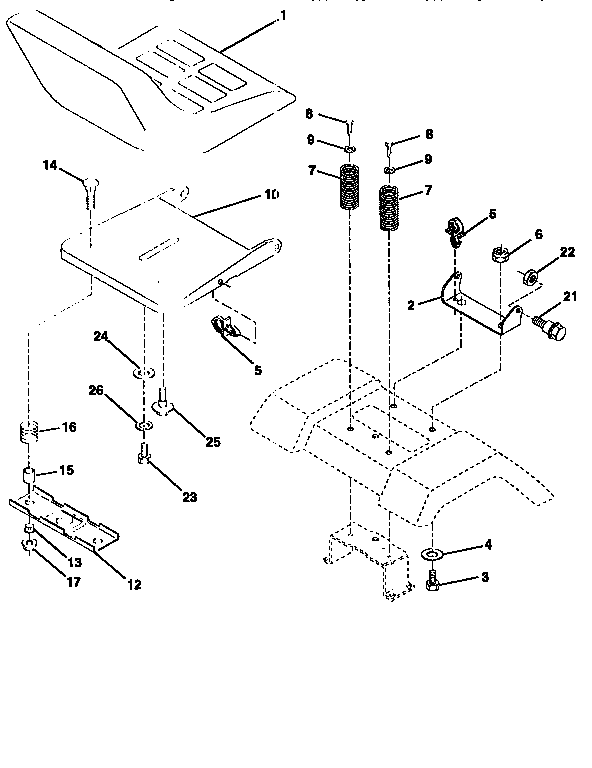 Craftsman 917258544 seat assembly diagram