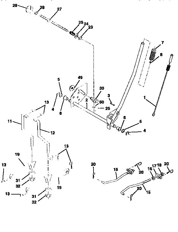 Craftsman 917258544 mower lift diagram