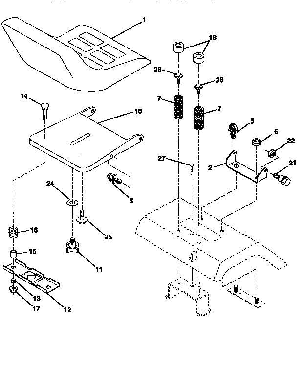 Craftsman 917258682 seat assembly diagram