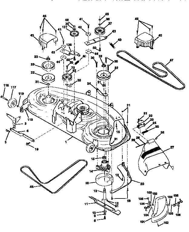 Craftsman 917258682 mower deck diagram