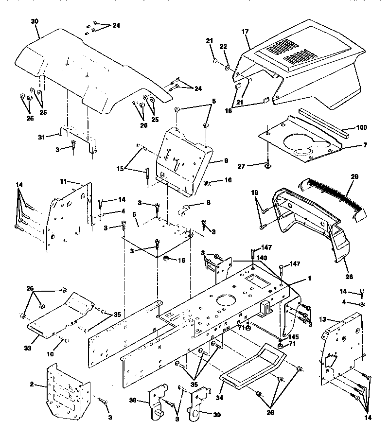 Craftsman 917258473 chassis and enclosures diagram