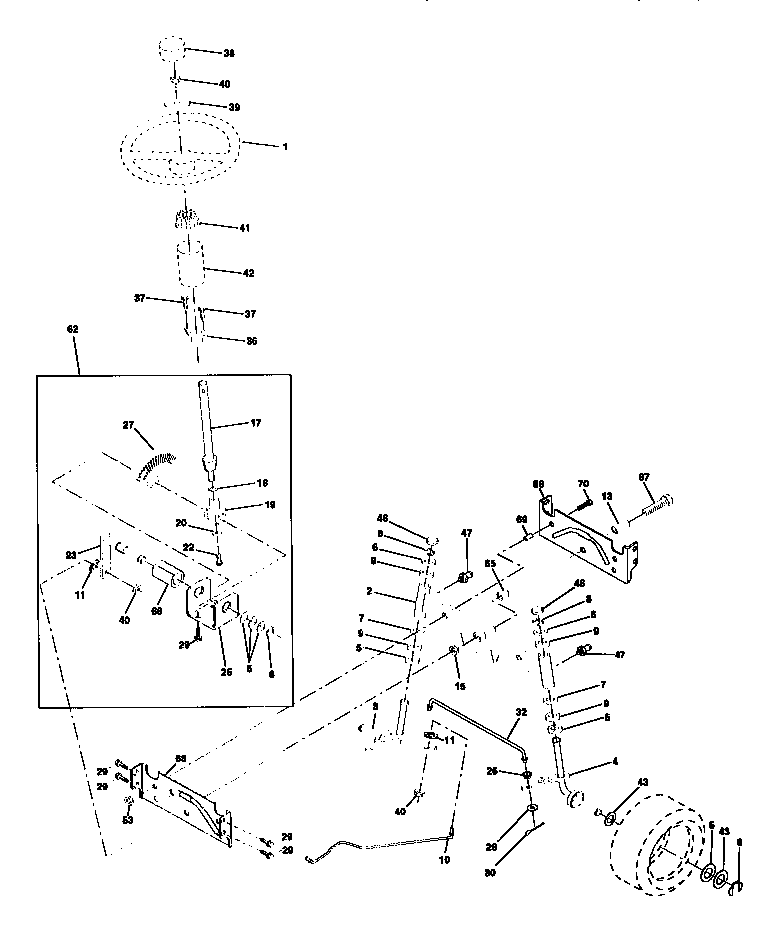 Craftsman 917258473 steering assembly diagram