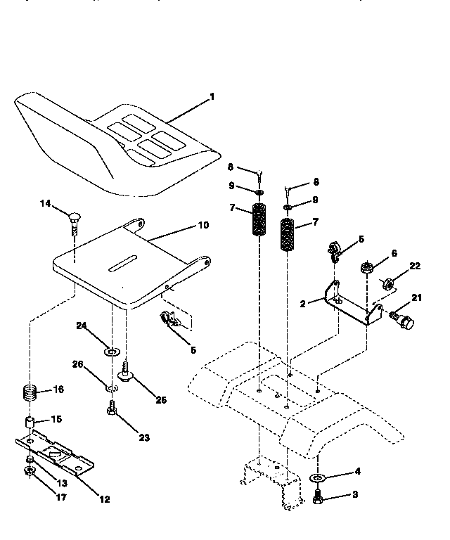 Craftsman 917258473 seat assembly diagram