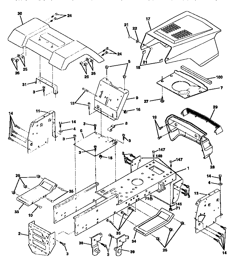 Craftsman 917258451 chassis and enclosures diagram