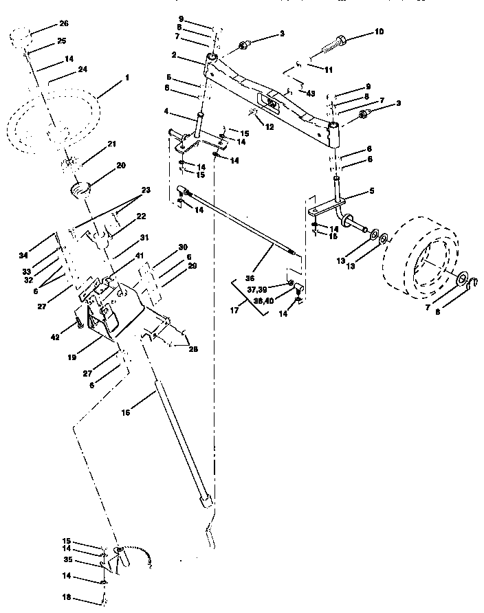 Craftsman 917258911 steering assembly diagram