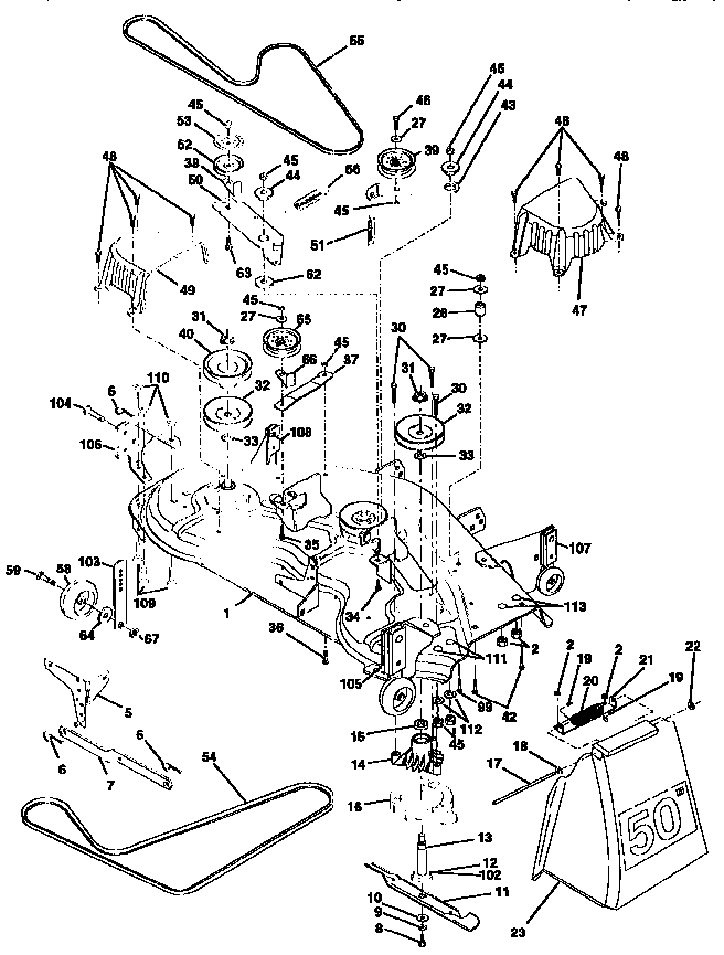 Craftsman 917258911 mower deck diagram