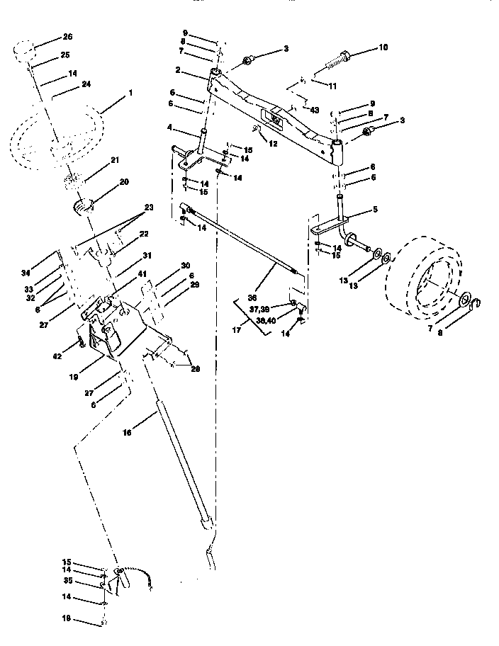 Craftsman 917258861 steering assembly diagram