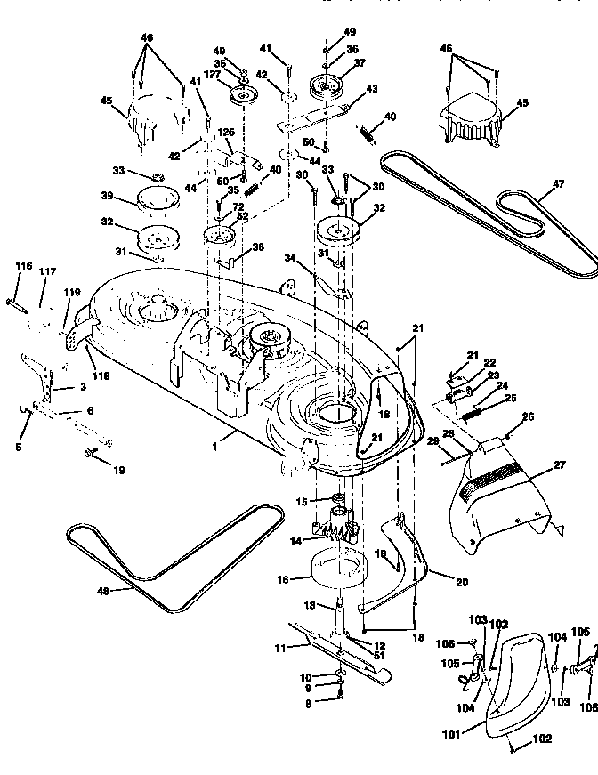 Craftsman 917258861 mower deck diagram