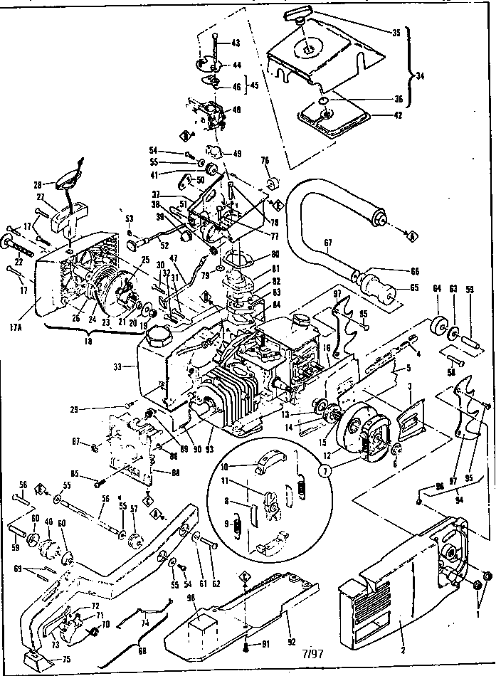 McCulloch SUPER PRO MAC 610 13-600041-04 general assembly diagram