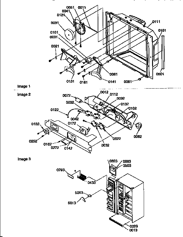 Kenmore 59657582790 ice and water cavity, electronic bracket assembly diagram