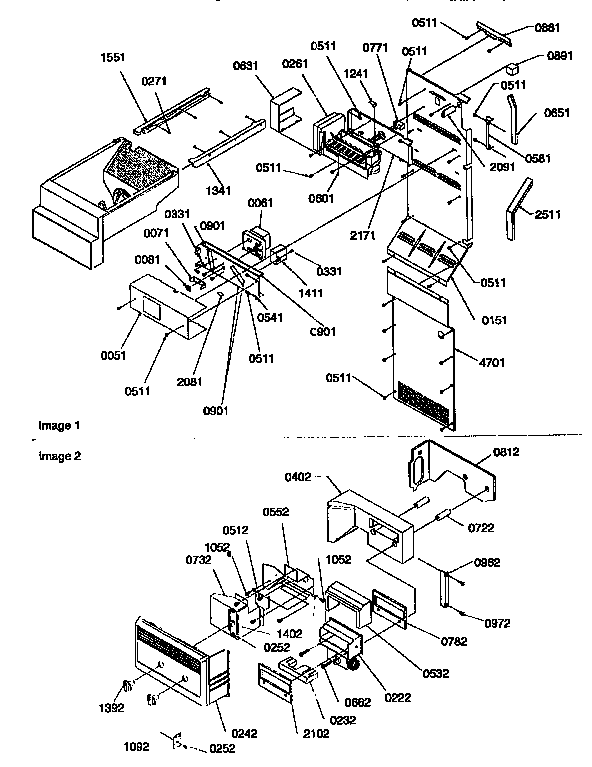 Kenmore 59657582790 ice maker/control assembly diagram
