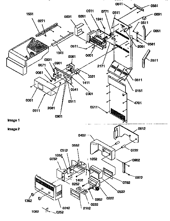 Kenmore 59657587790 ice maker/control assembly diagram