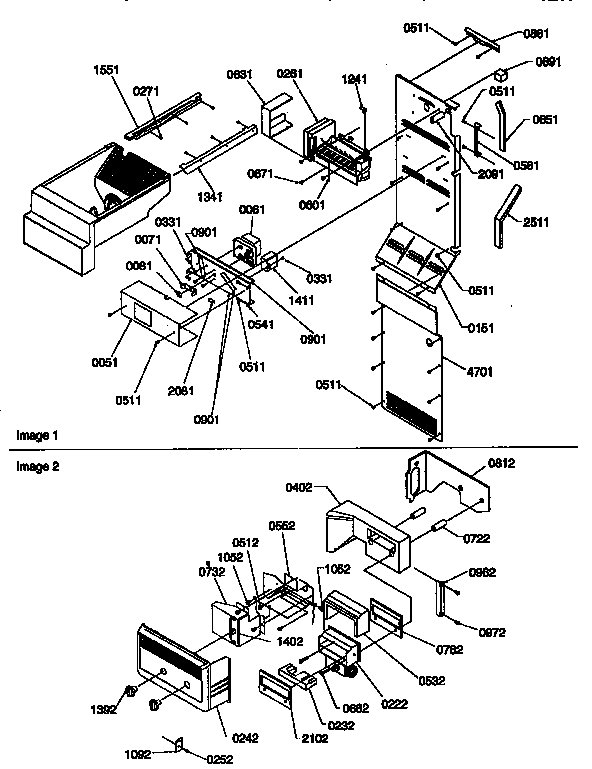 Kenmore 59657082790 ice maker/control assembly diagram