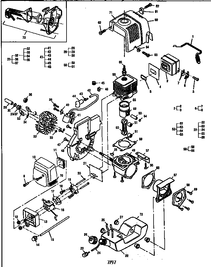 Lowrance MAC 2827 12-400128-00 powerhead assembly diagram