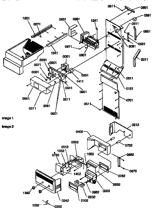 Kenmore 59657085790 ice maker/control assembly diagram