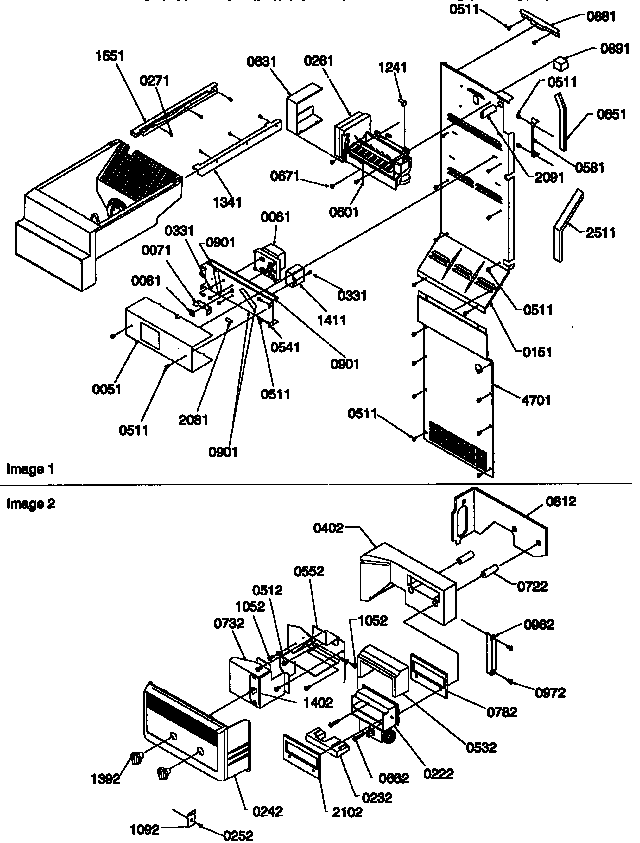 Kenmore 59657087790 ice maker/control assembly diagram
