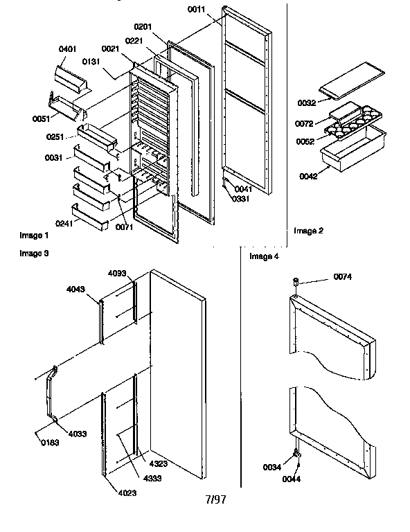 Kenmore 59657547790 refrigerator door and accessories diagram