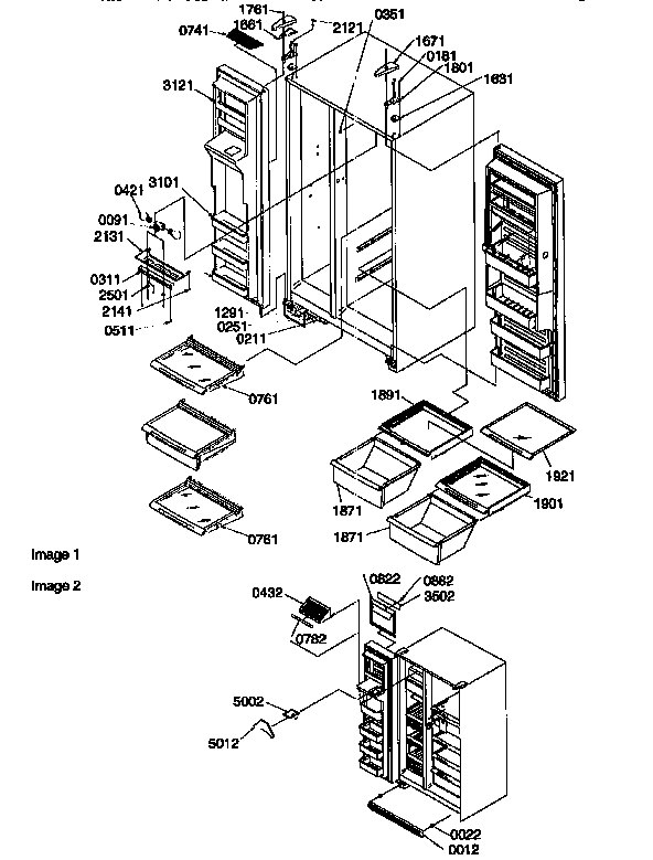 Kenmore 59657547790 lights, hinges, and toe grille diagram